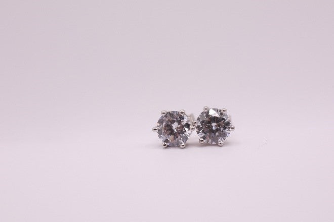 Classic Simulated Diamond Studs in Cupcake Setting