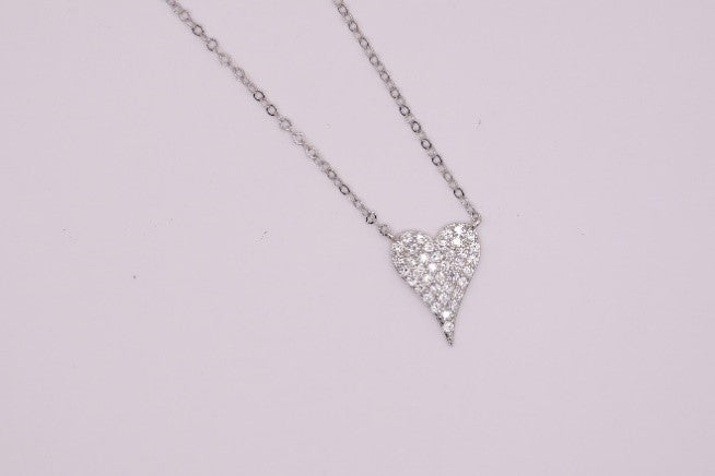 Small Pave Heart Necklace