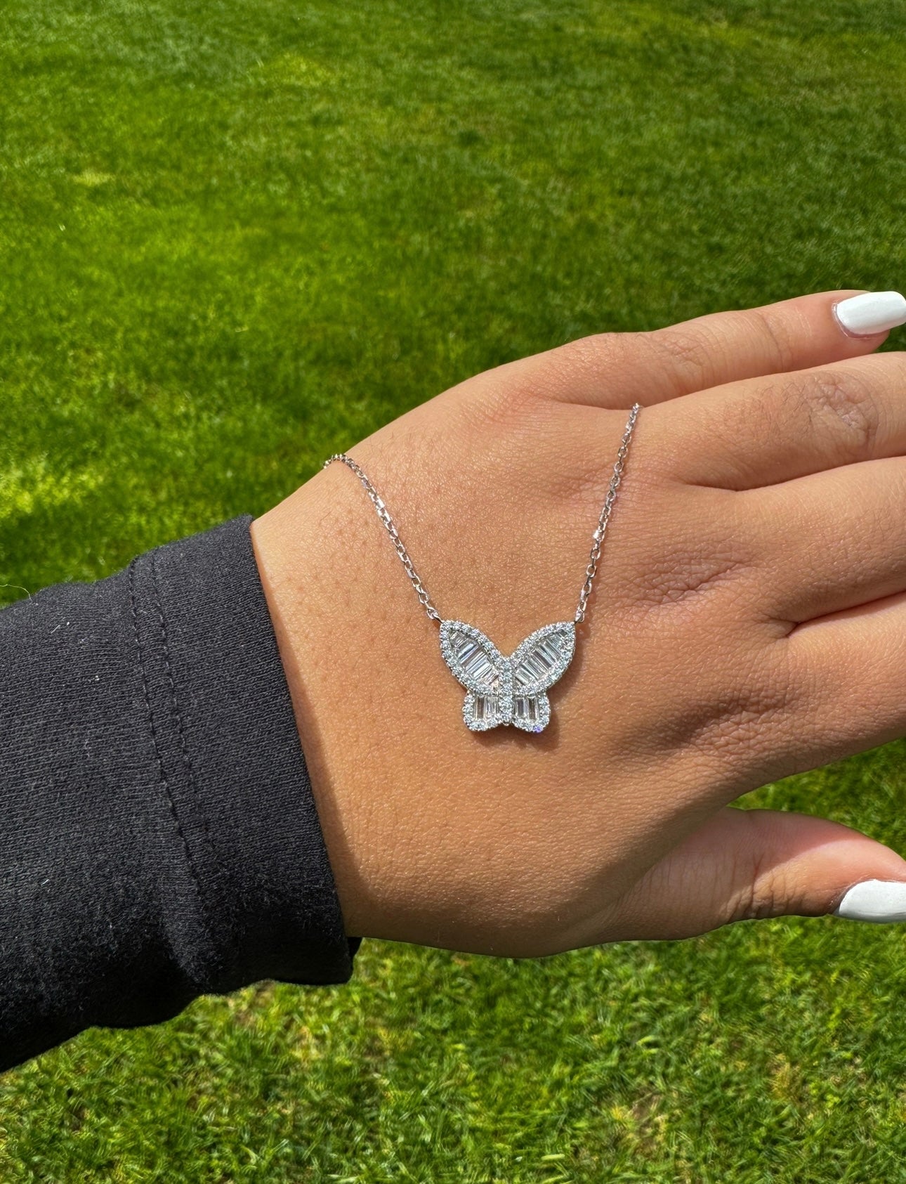 Baguette Butterfly Necklace