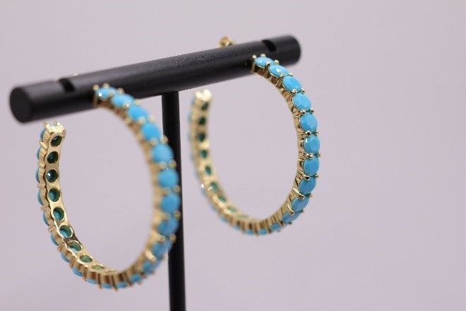 Turquoise Hoop Earrings